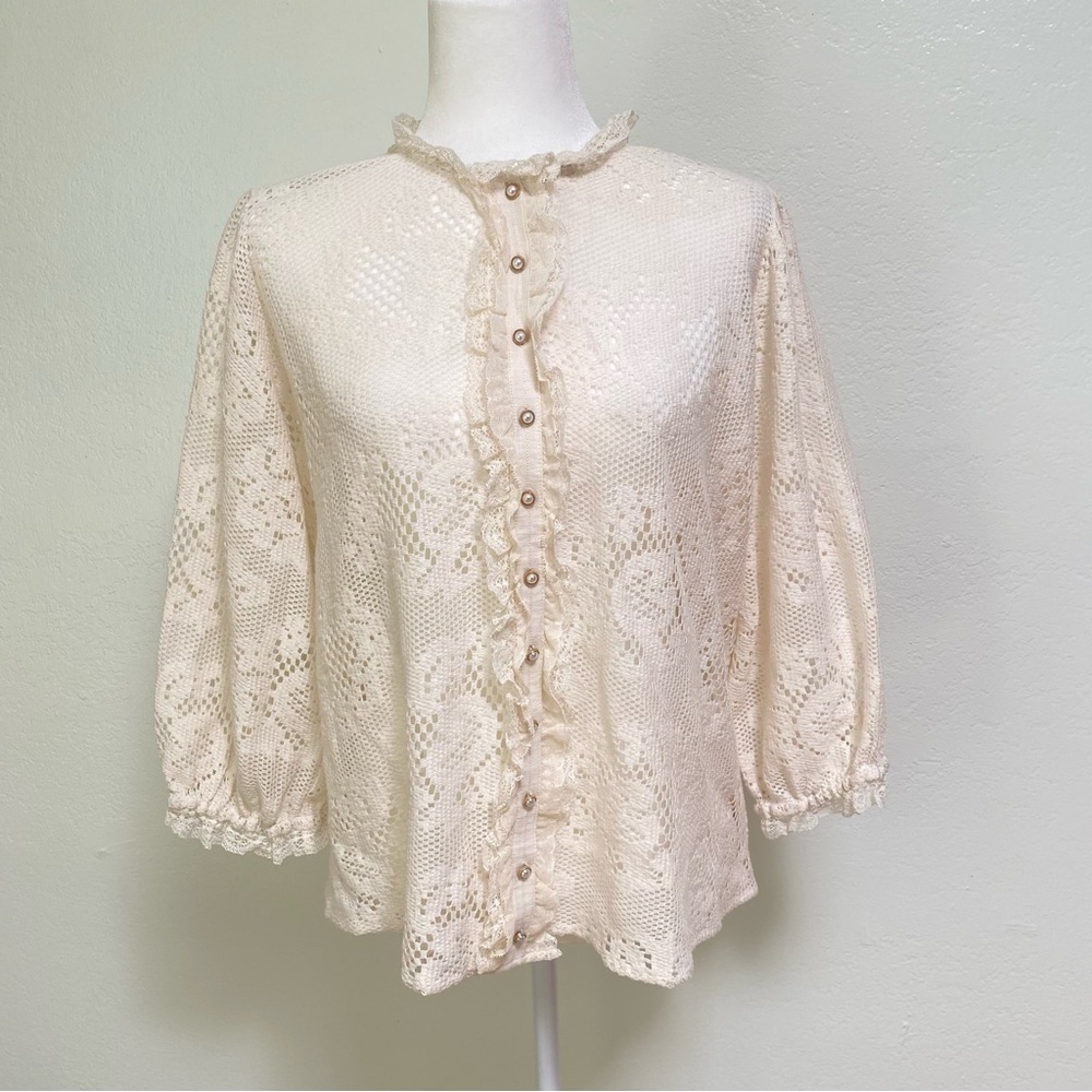 Johnny Was Betty Blouse Woman’s S Cream